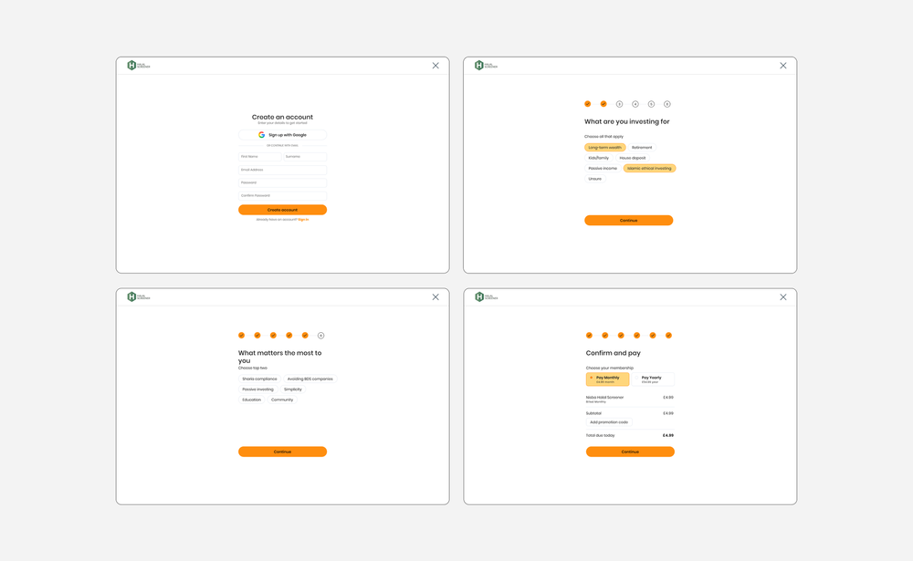 Sign-up flow