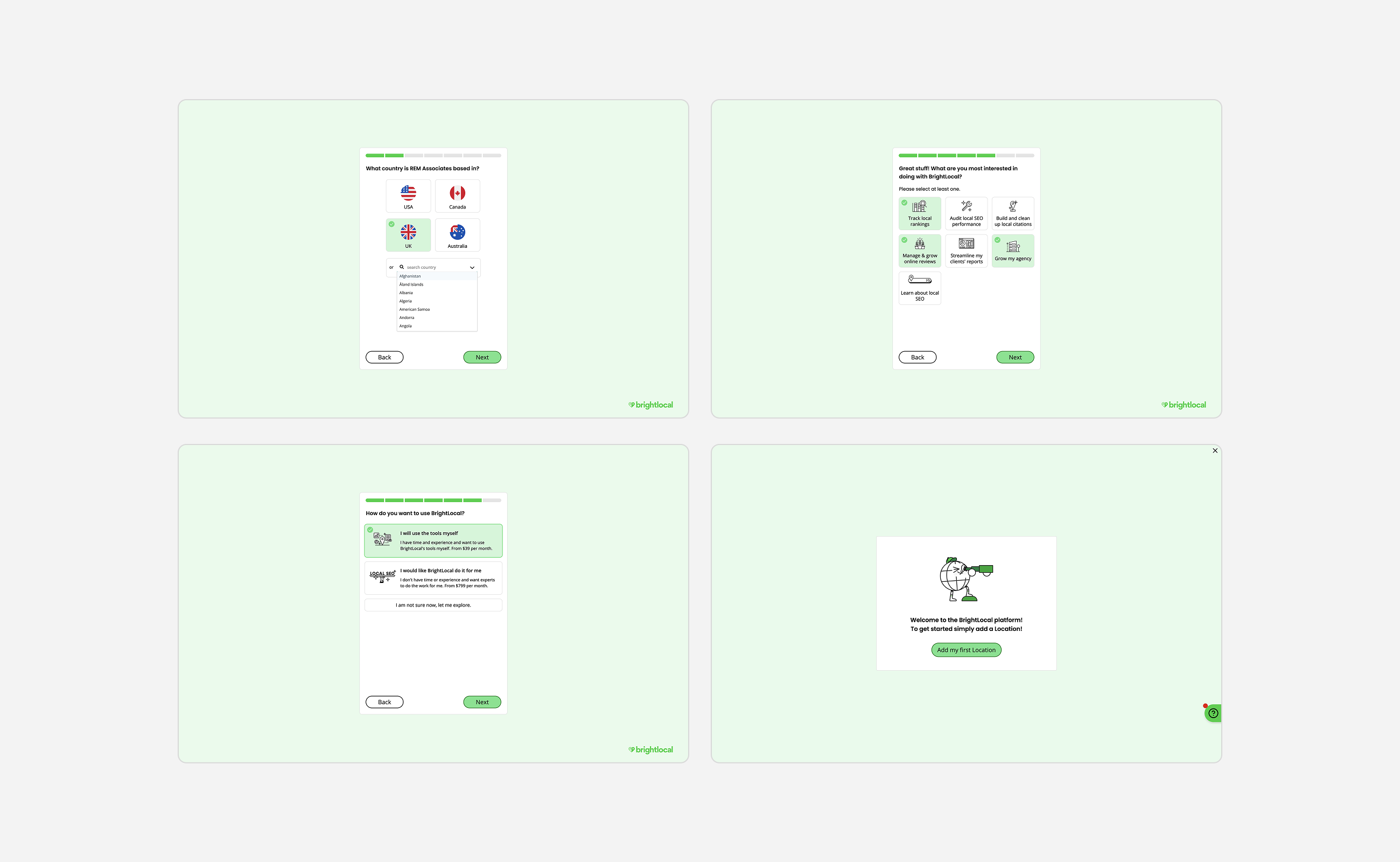 Onboarding signup flow
