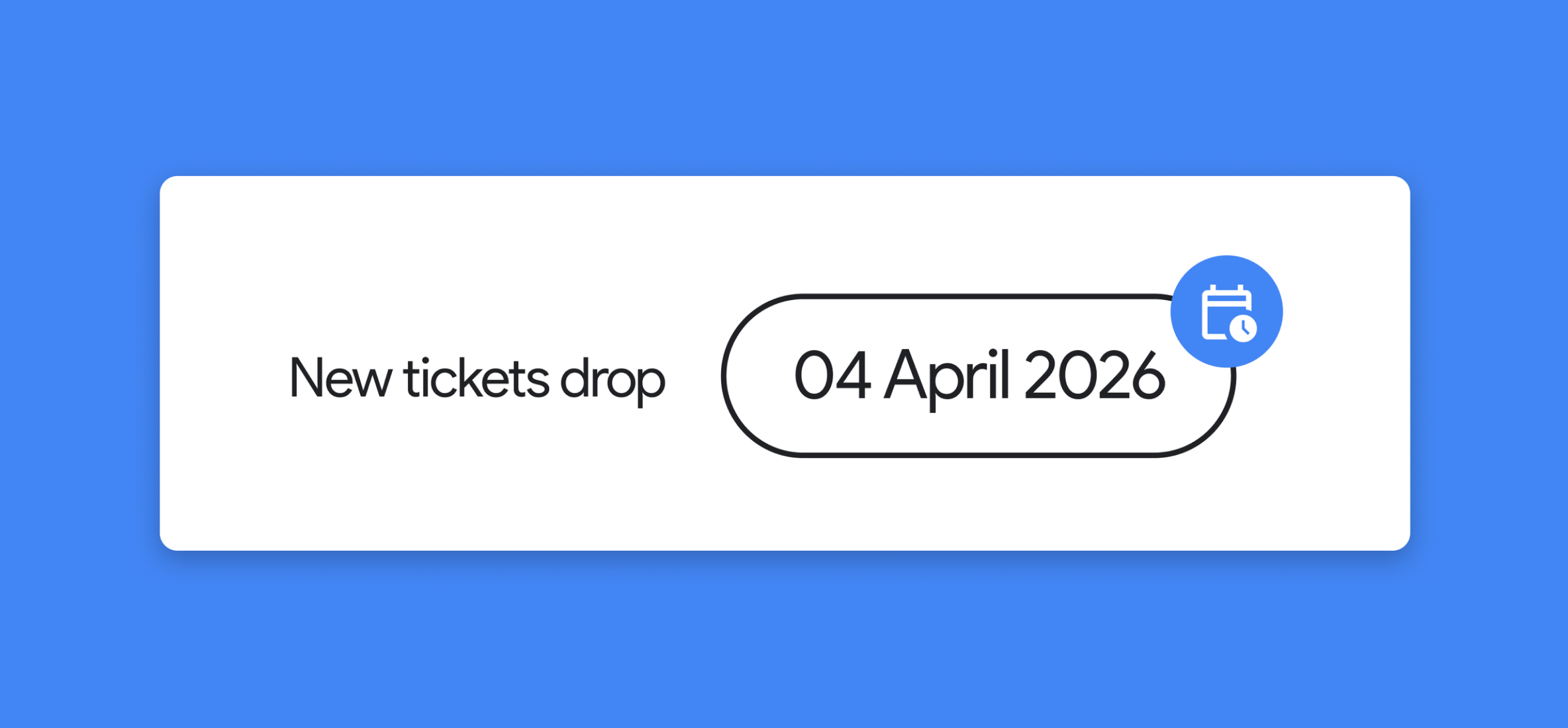 New tickets drop notification card